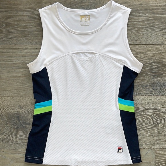 Fila Tops - FILA 🎾HP🎾White Keyhole Sports Tank. Small